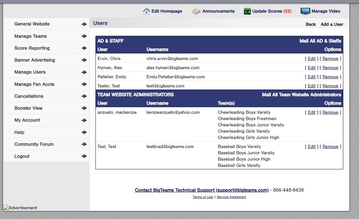 For admins: How do I give coaches and others access to edit their Fan  Central team page?